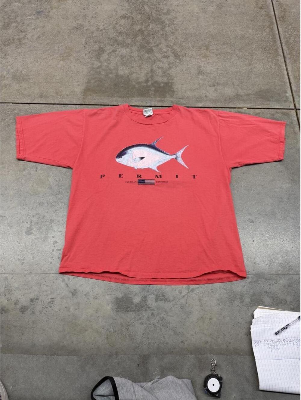 vintage fishing permit bass pro shops made in usa shirt size large